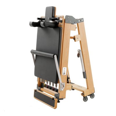 wooden folding reformer alpha pilates